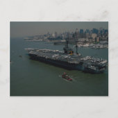 Carte Postale USS John F. Kennedy", entrant dans le Hudson R de  (Devant)