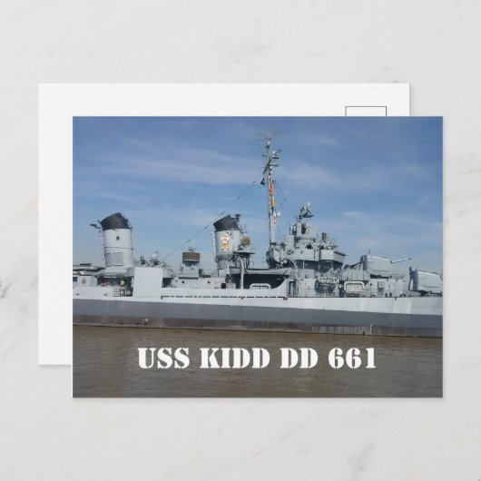 Carte postale USS KIDD DD 661 (Devant / Derrière)