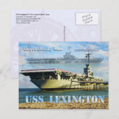 Carte Postale USS Lexington (CV-16), Corpus Christi, Texas (Devant / Derrière)