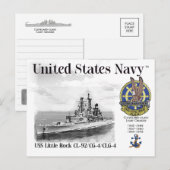 Carte postale USS LITTLE ROCK CL-92/CG-4/CLG-4 (Devant / Derrière)