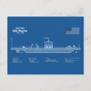 Carte Postale USS Monitor - Plan de plan d'expédition ABD