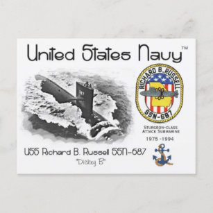 Carte postale USS RICHARD B. RUSSELL SSN-687 SOUS-