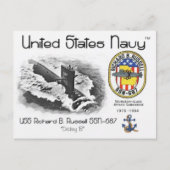 Carte postale USS RICHARD B. RUSSELL SSN-687 SOUS- (Devant)