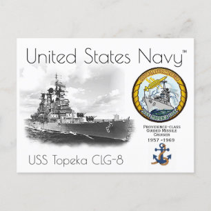 Carte Postale USS TOPEKA CLG-8 CRUISER POSTCARE a