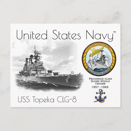 Carte Postale USS TOPEKA CLG-8 CRUISER POSTCARE a (Devant)