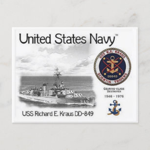 Carte Postale USS USS RICHARD E. KRAUS DD-849 Postcard