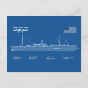 Carte Postale USS Vesuvius - Plan de plan d'expédition ABD