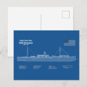Carte Postale USS Vesuvius - Plan de plan d'expédition ABD (Devant / Derrière)