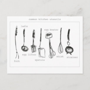 Carte Postale Ustensiles de cuisine