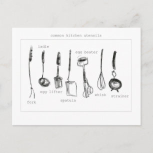 Carte Postale Ustensiles de cuisine