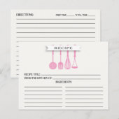 Carte Postale Ustensiles de cuisine rose Fête des mariées Recett (Devant / Derrière)