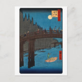 Carte Postale Utagawa Hiroshige - Kyoto Bridge by Moonlight (Devant)