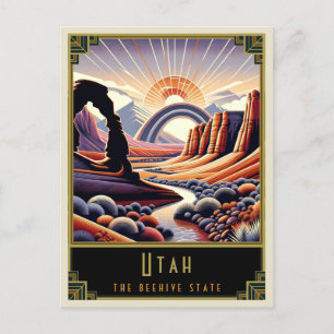 Carte Postale Utah   Art déco
