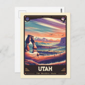 Carte Postale Utah | Esprit patriotique Vintage (Devant / Derrière)