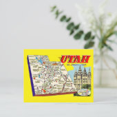 Carte Postale Utah Retro Map Postcard Postcard (Debout devant)
