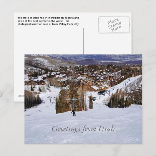 Carte Postale Utah Skiing (Devant / Derrière)