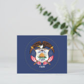 Carte Postale Utah State Flag Modern Beehive Star Land of Zion (Debout devant)