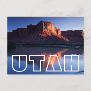 Carte Postale Utah, un plateau se reflétant dans le fleuve Color