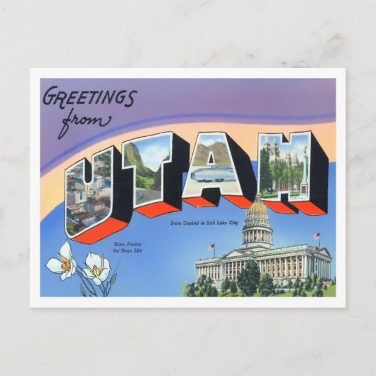 Carte postale Utah Vintage Big Letters (Devant)