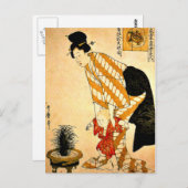 Carte Postale Utamaro - coton à motifs floraux (Devant / Derrière)