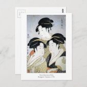 Carte Postale Utamaro Trois Beautés d'Edo (Devant / Derrière)