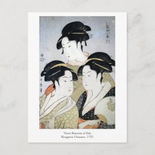 Carte Postale Utamaro Trois Beautés d'Edo
