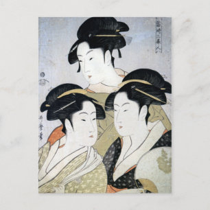 Carte Postale Utamaro Trois Beautés d'Edo