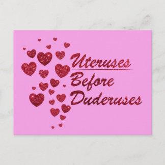 Carte Postale Utérus avant Duderuses Galentne's Day Postcard