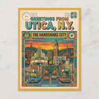 Utica NY « La Ville de la Poignée de Main » Rétro