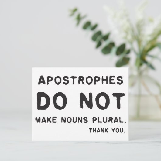 Carte Postale Utilisation d'Apostrophe (Debout devant)