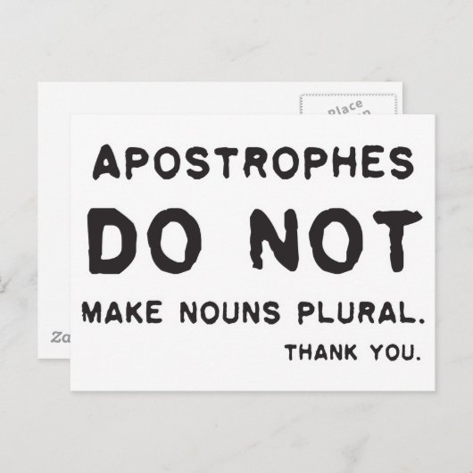 Carte Postale Utilisation d'Apostrophe (Devant / Derrière)