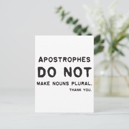 Carte Postale Utilisation d'Apostrophe (Debout devant)