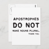 Carte Postale Utilisation d'Apostrophe (Devant / Derrière)