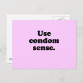 CARTE POSTALE UTILISER LE SENS CONDOM (Devant / Derrière)