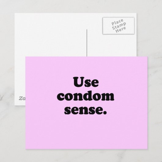 CARTE POSTALE UTILISER LE SENS CONDOM (Devant / Derrière)