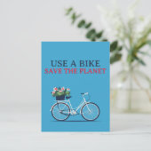 Carte Postale Utiliser un vélo Sauvez la planète (Debout devant)