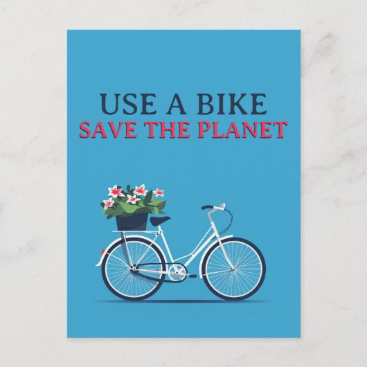 Carte Postale Utiliser un vélo Sauvez la planète (Devant)