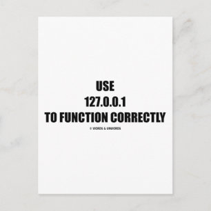 Carte Postale Utilisez 127.0.0.1 Pour Fonctionner Correctement (