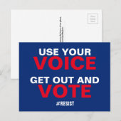 Carte Postale Utilisez votre voix Sortez et votez contre (Devant / Derrière)