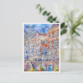 Carte Postale Utrecht Pays-Bas vintage voyage aquarelle (Debout devant)