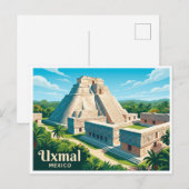 Carte Postale Uxmal Mérida Mexique (Devant / Derrière)