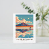 Carte Postale Uyuni Salt Flat Bolivia Motorcycle Travel Art (Debout devant)