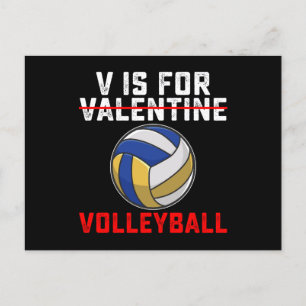 Carte Postale V est pour le volleyball sport Saint-Valentin