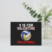 Carte Postale V est pour le volleyball sport Saint-Valentin (Debout devant)