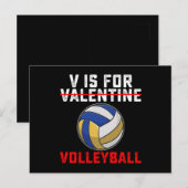 Carte Postale V est pour le volleyball sport Saint-Valentin (Devant / Derrière)