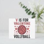 Carte Postale V est pour Saint-Valentin Volleyball drôle Amoureu (Debout devant)