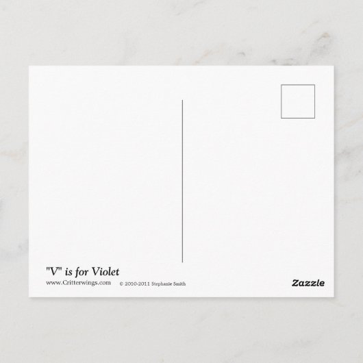 Carte Postale V pour violets (Dos)