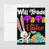 Carte Postale Va Échanger Des Papa Pour Les Oeufs De Pâques (Devant / Derrière)