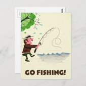 Carte Postale Va pêcher. (Devant / Derrière)