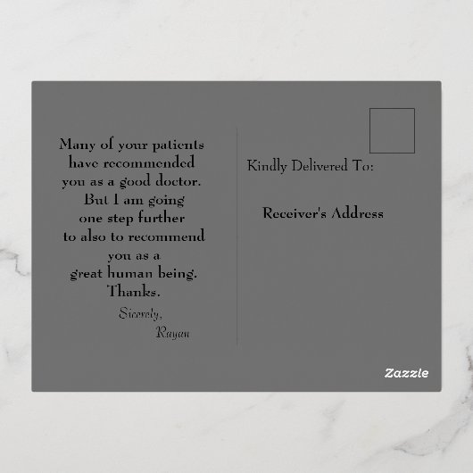 Carte postale vacances (Verso)